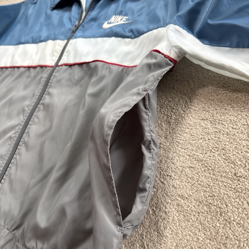 Vintage Nike Windbreaker Jacket Mens S Blue Colorblock Full Zip Blue Tag 80s - Picture 12 of 13